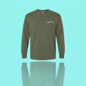 Blue Heaven Key West Men's Large Long Sleeve Green T-Shirt Rooster Graphic